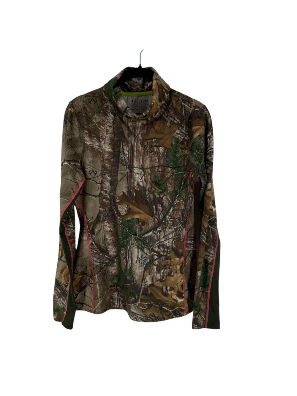 Under Armour Cold Gear Realtree Camo Scrunch Neck Long Sleeve Pullover Top M